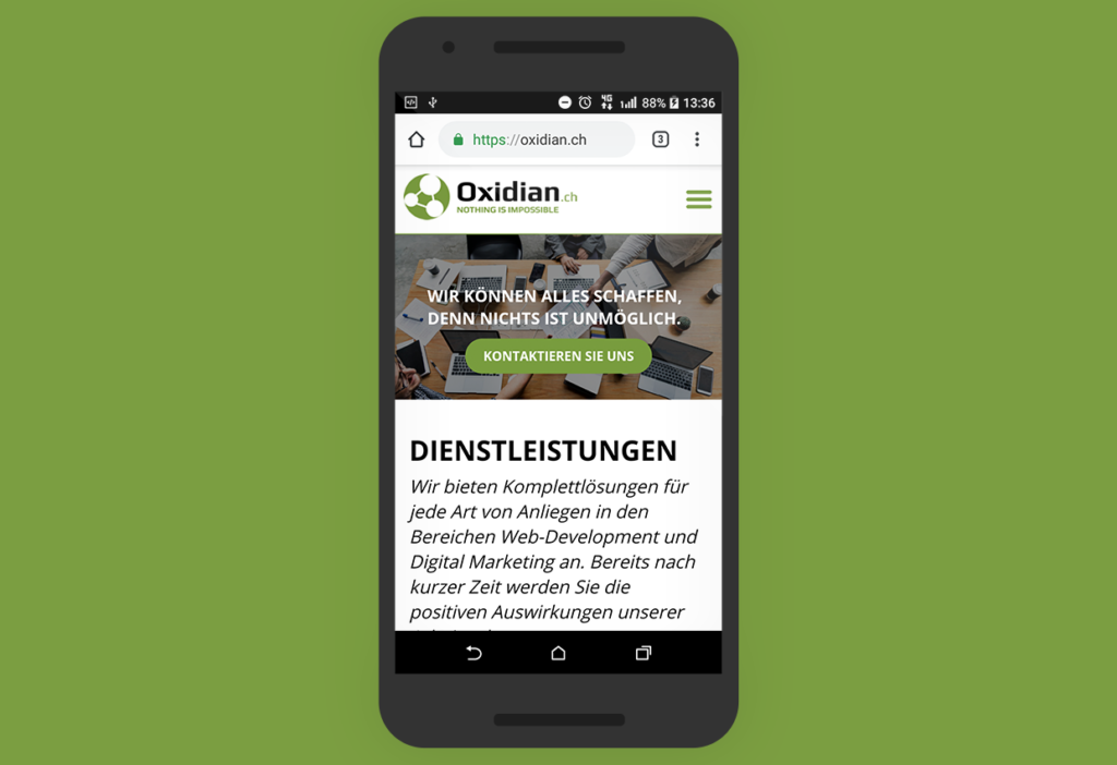 website analyse - mobile version